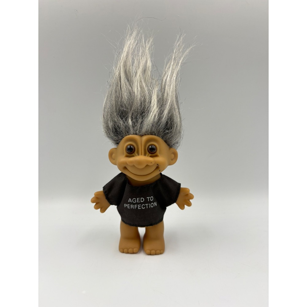 Russ Troll Doll Unisex 5in Grey Hair Good Aged to Perfection Black Shirt 18320